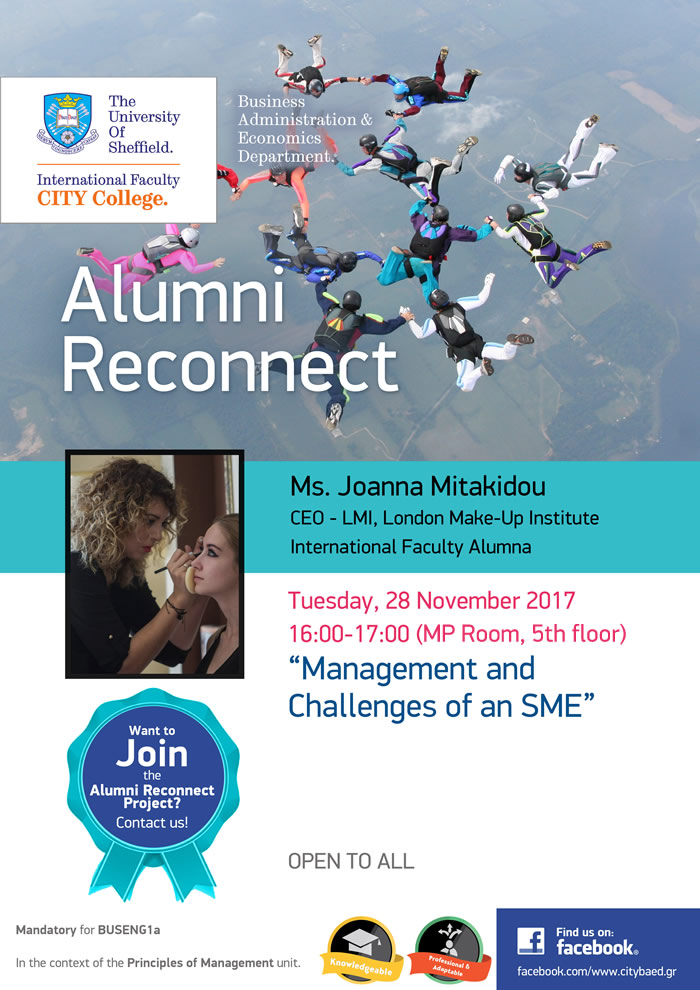 Alumni Reconnect talk by Ms Joanna Mitakidou