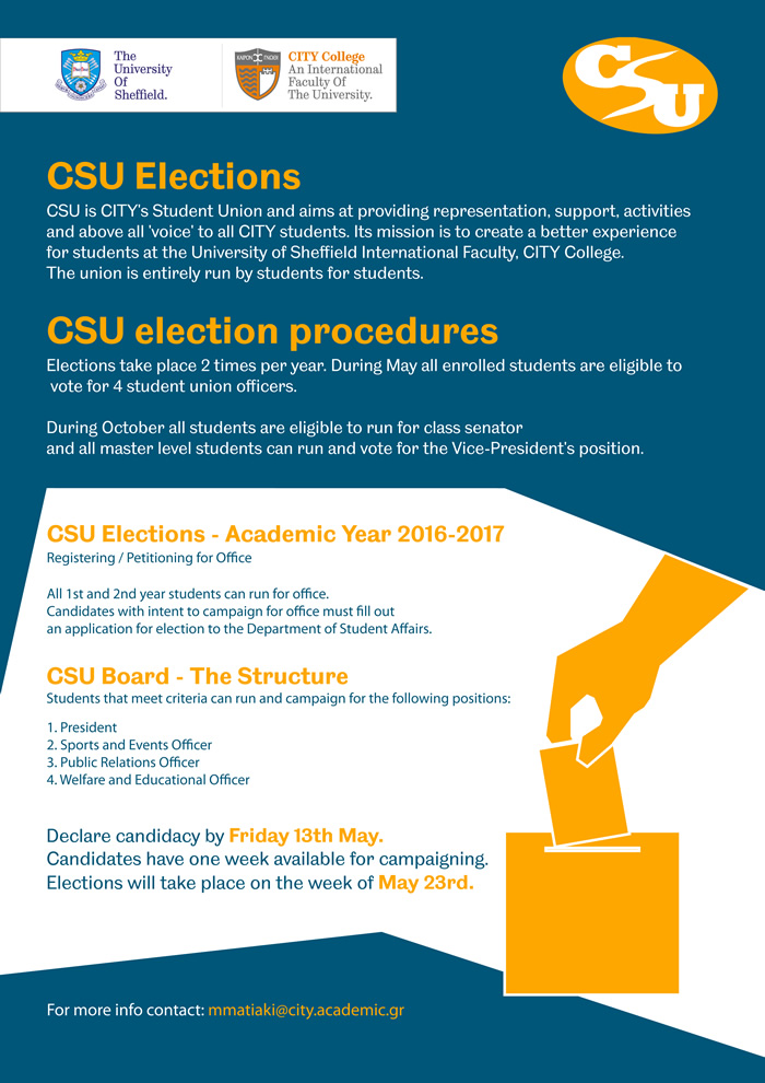 CSU Elections - Academic year 2016-17