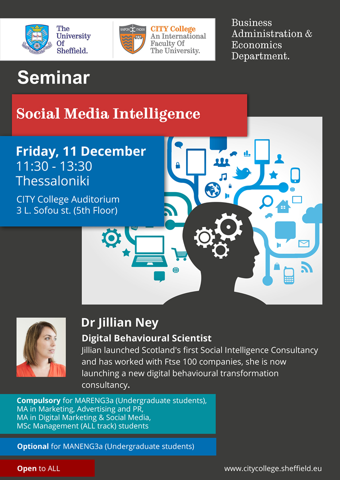 Seminar on Social Media Intelligence by Dr Jillian Ney (11 December 2015)