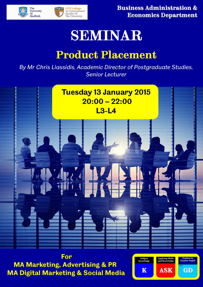 Seminar on Product Placement by Mr Liassidis