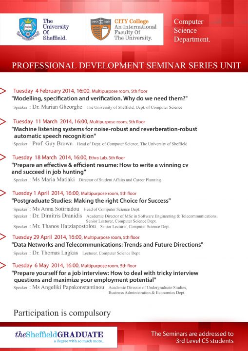 Professional Developement Seminar Series Unit