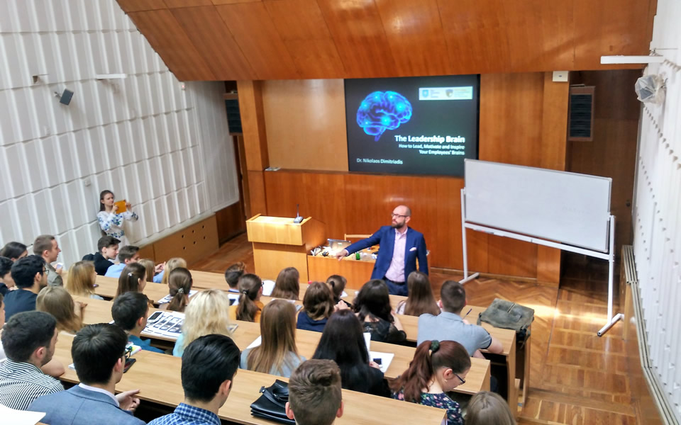 Students of the Institute of International Relations in Kyiv had the opportunity to attend an inspiring lecture by Dr Nikolaos Dimitriadis on "Brain Leadership: How to Engage Employees through Neuroscience"