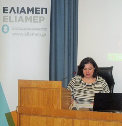 Dr Prodromidou at the ELIAMEP Symposium