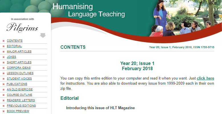 The Feb. 2018 Issue of Humanising Language Teaching hosts articles by Lecturers of the International Faculty CITY College, English Studies Department