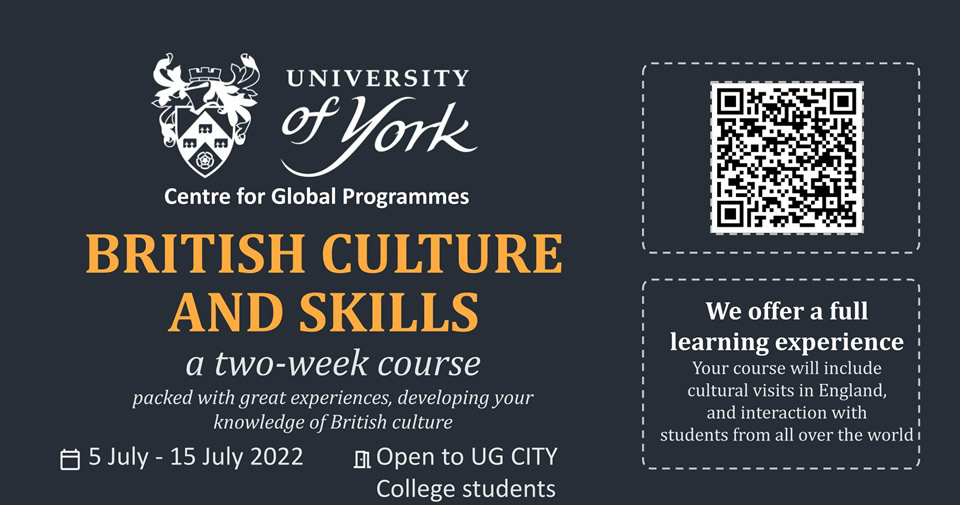 British Culture and Skills Summer School at the University of York in UK | 5-15 July 2022