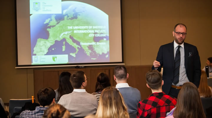 Dr Nikolaos Dimitriadis, Lecturer at the Business Administration and Economics Department, talked to students about leadership, modern business skills and entrepreneurship