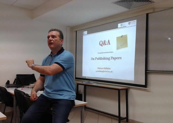 Workshop on How to publish a paper offered to the English Studies MA Students by Professor Kefalas