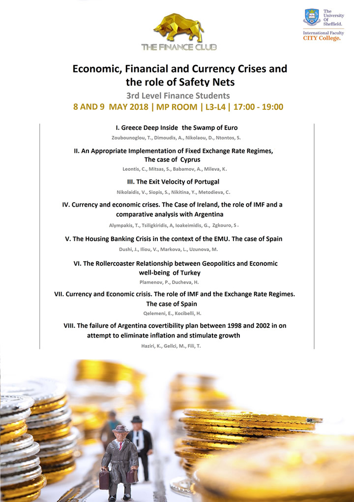 Finance Club Seminar: Economic, Financial and Currency Crises and the role of Safety Nets