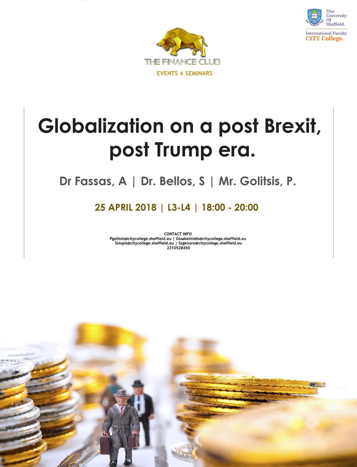 Finance Club Seminar: Globalization on a post Brexit, post Trump era