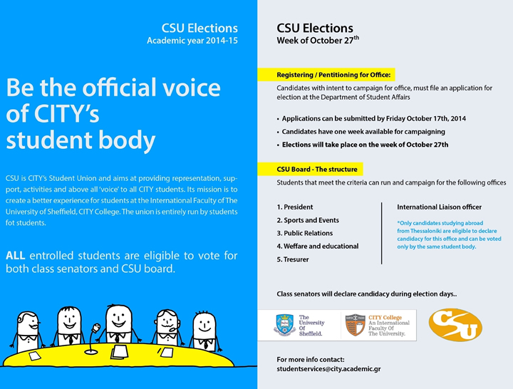 CSU Elections - Academic year 2014-15