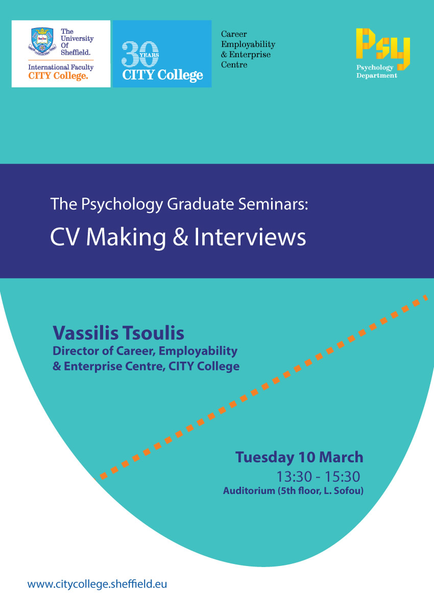 Seminar on CV Making and Interview tips by Mr Vassilis Tsoulis