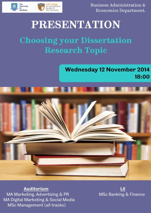 Presentation: Choosing your Dissertation Research Topic