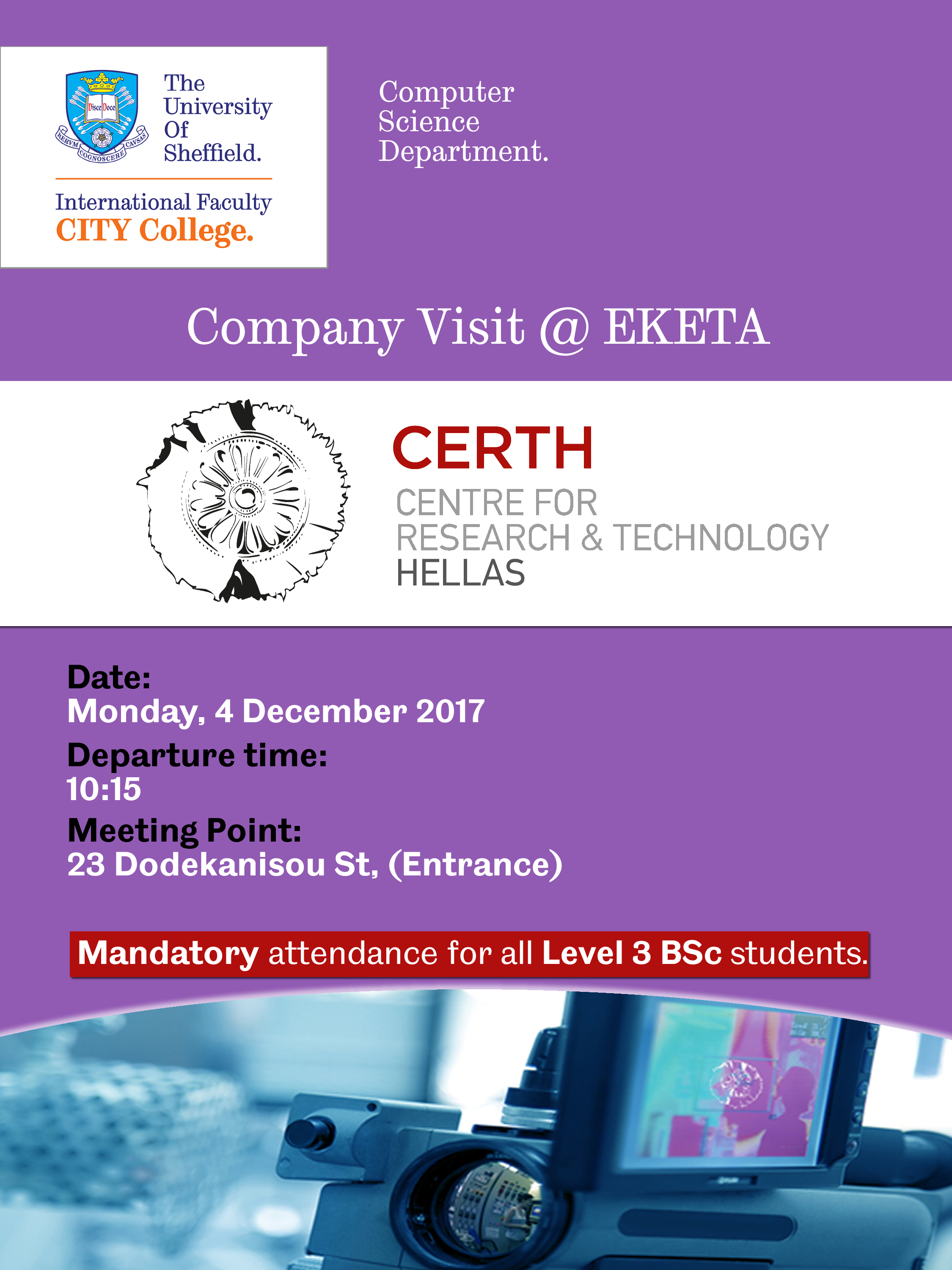 Company Visit to EKETA by the International Faculty CITY College Computer Science students