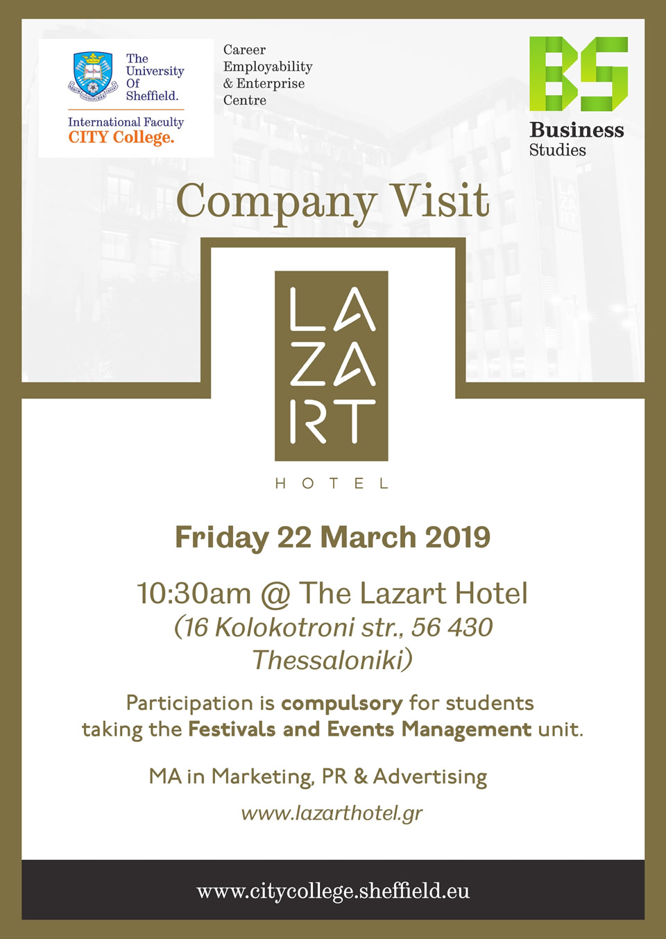 Company Visit to Lazart by Business students