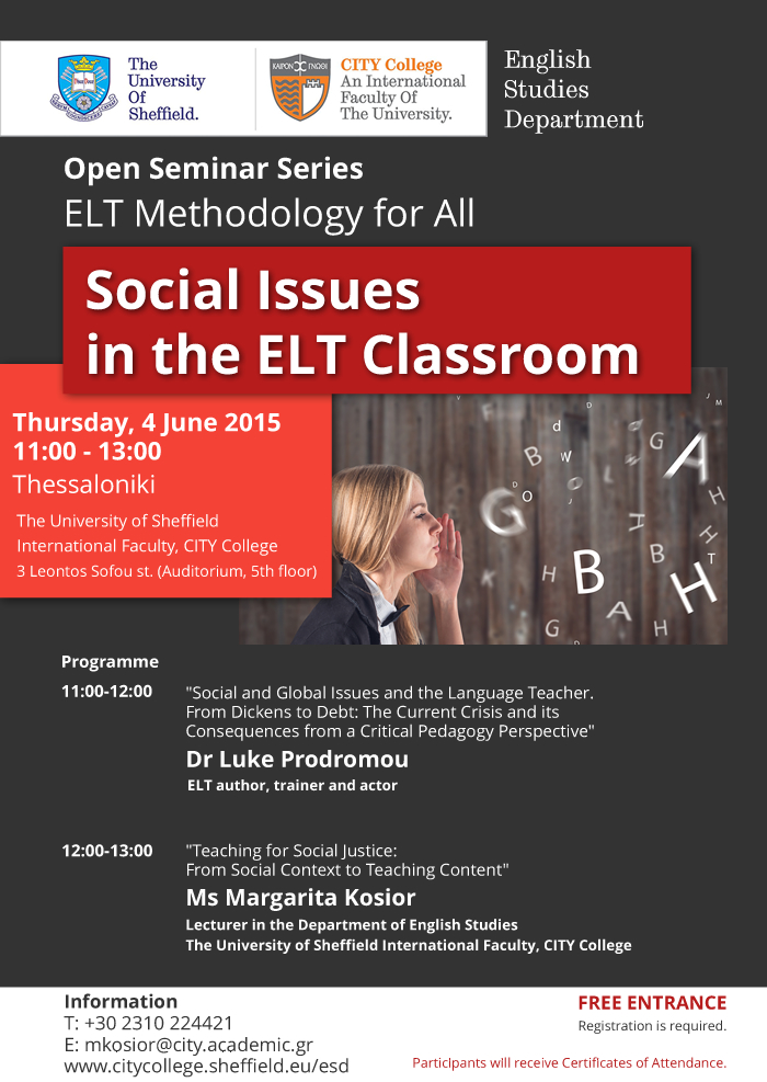 Open Seminar Series 'ELT Methodology for All'(FREE ENTRANCE)