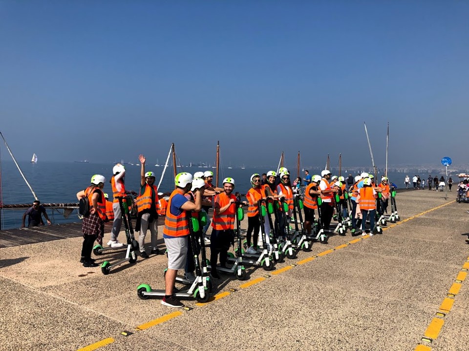 CITY College Lime-Riders across Thessaloniki seafront