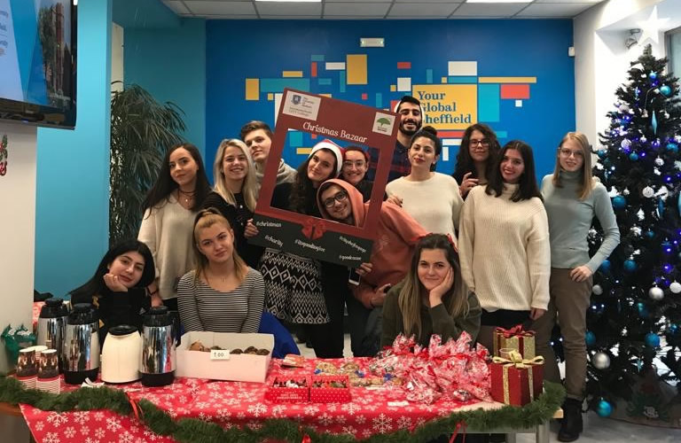 Students of the Sunrise Movement - the student club of the International Faculty CITY College dedicated to social action - run a Christmas Bazaar for fund raising in order to support the Children's Village Plagiari