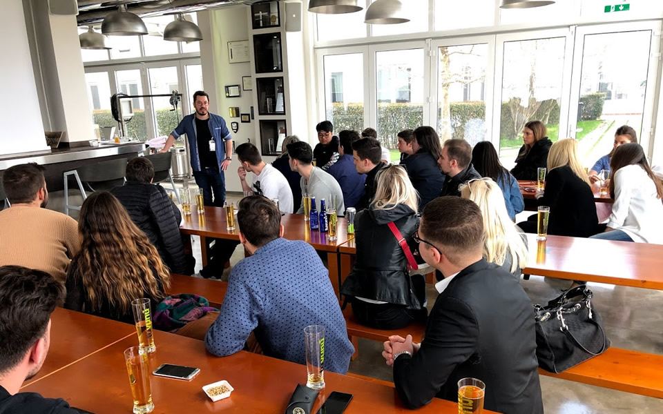 Company visit with a taste of Vergina beer and Tuvunu herbal tea for CITY College International Faculty business students