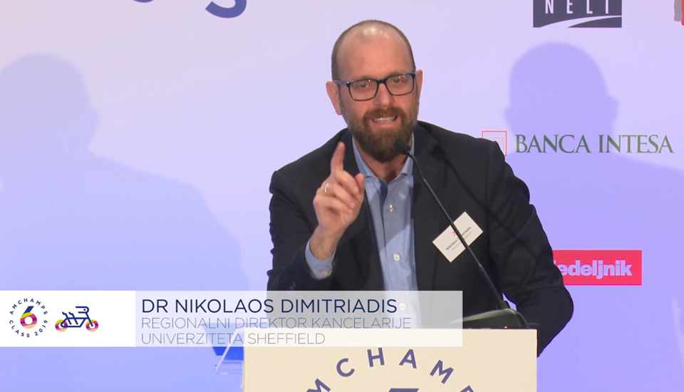 Dr Nikolaos Dimitriadis, Country Manager of the University of Sheffield International Faculty in Serbia participated in the ‘AmChamps-Young Leaders in Change’ educational programme of the American Chamber of Commerce in Serbia