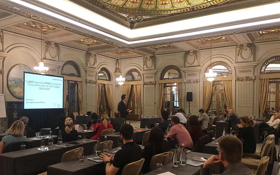 Dr Leslie Szamosi, Director of the Executive MBA offered by the University of Sheffield International Faculty in Romania, delivered an insightful seminar on ‘Getting the Top to Listen. Building a Business Case’ in Bucharest