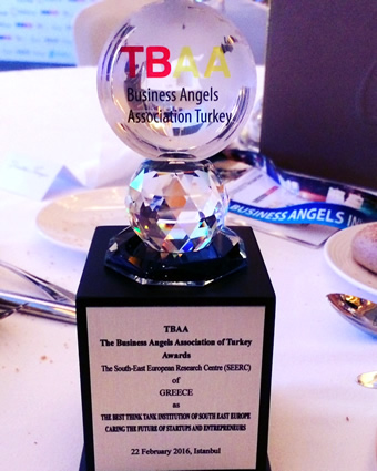 Our research centre, SEERC, received the Best Think-Tank in South East Europe Award at the World Business Angels Investment Forum that took place 21-23 February, 2016, Istanbul, Turkey.