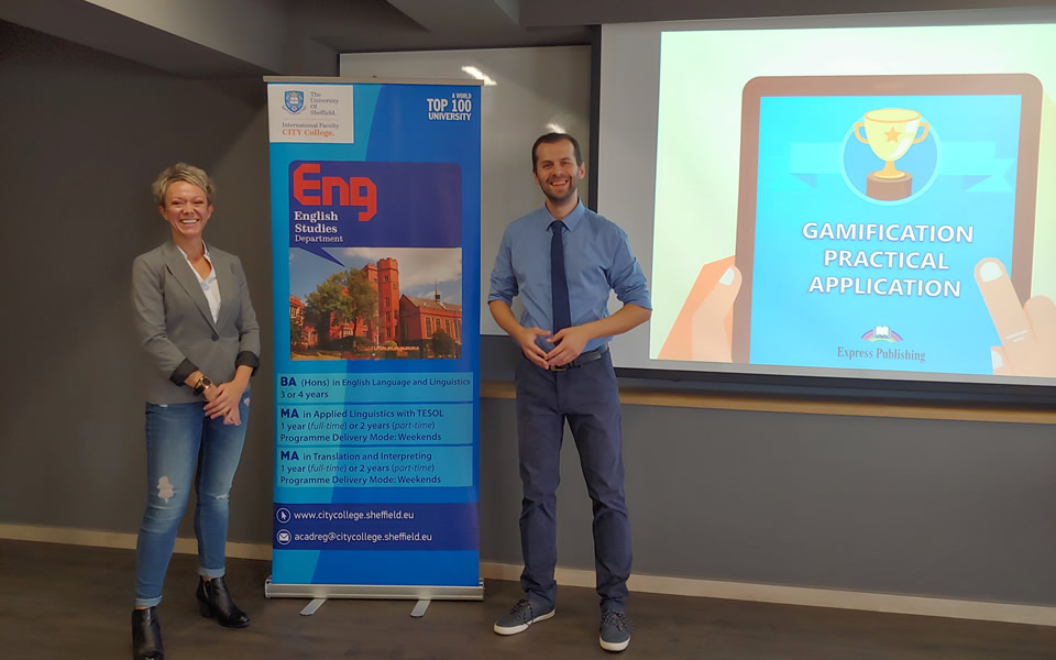 An engaging seminar on Gamification in English Language Teaching organised by the English Studies Department of the University of Sheffield International Faculty CITY College